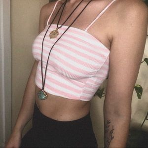 striped cropped tank